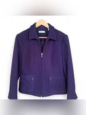 Coldwater Creek Purple Plum Textured Lightweight Jacket - Petite Size 10